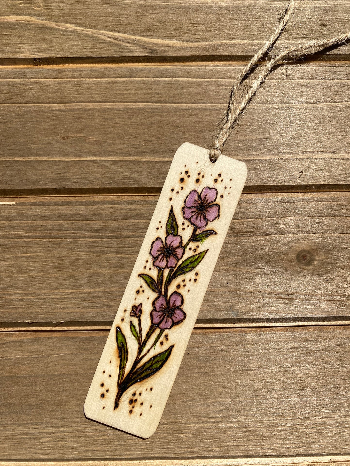 Wooden Bookmark - Flower Design