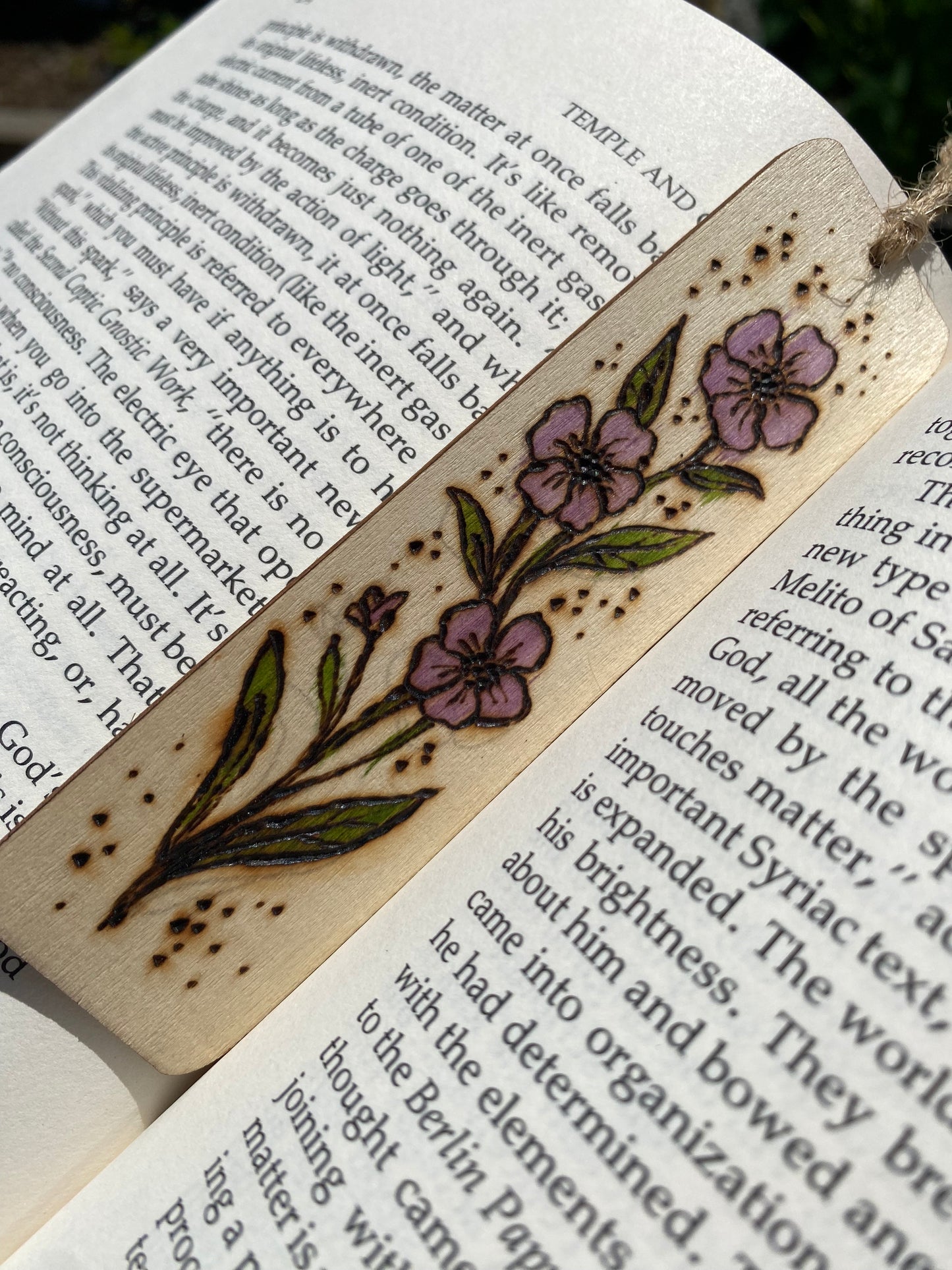 Wooden Bookmark - Flower Design