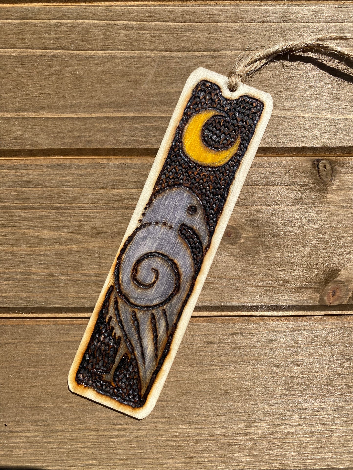 Wooden Bookmark - Raven