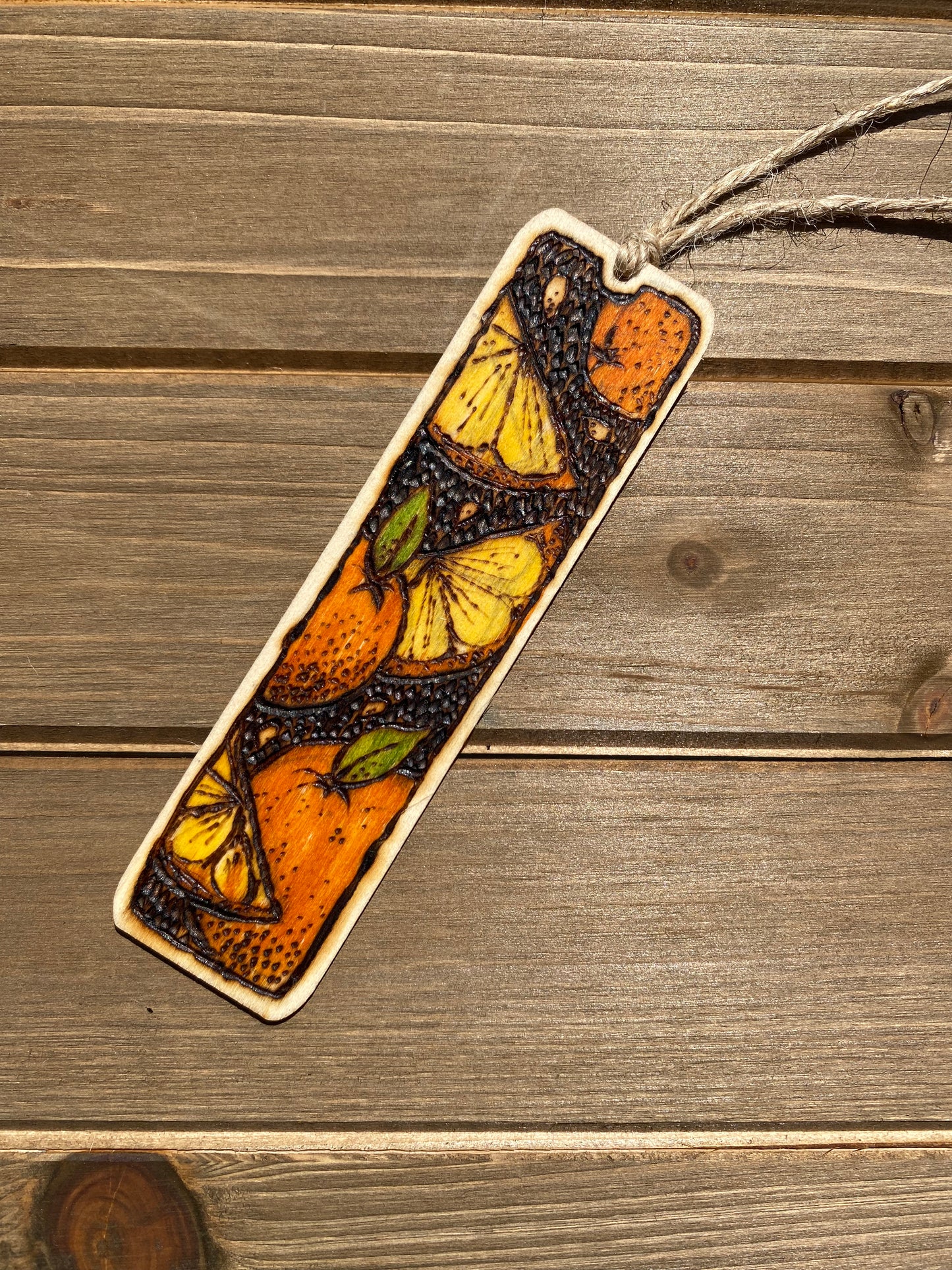 Wooden Bookmark, Citrus designs