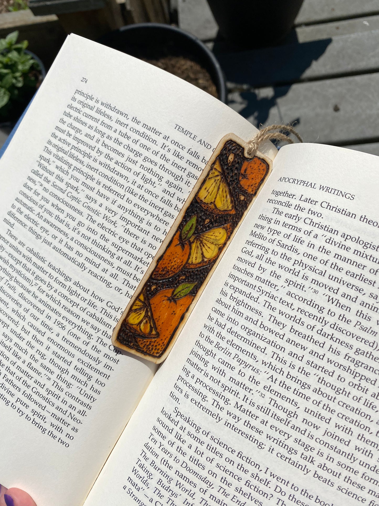 Wooden Bookmark, Citrus designs