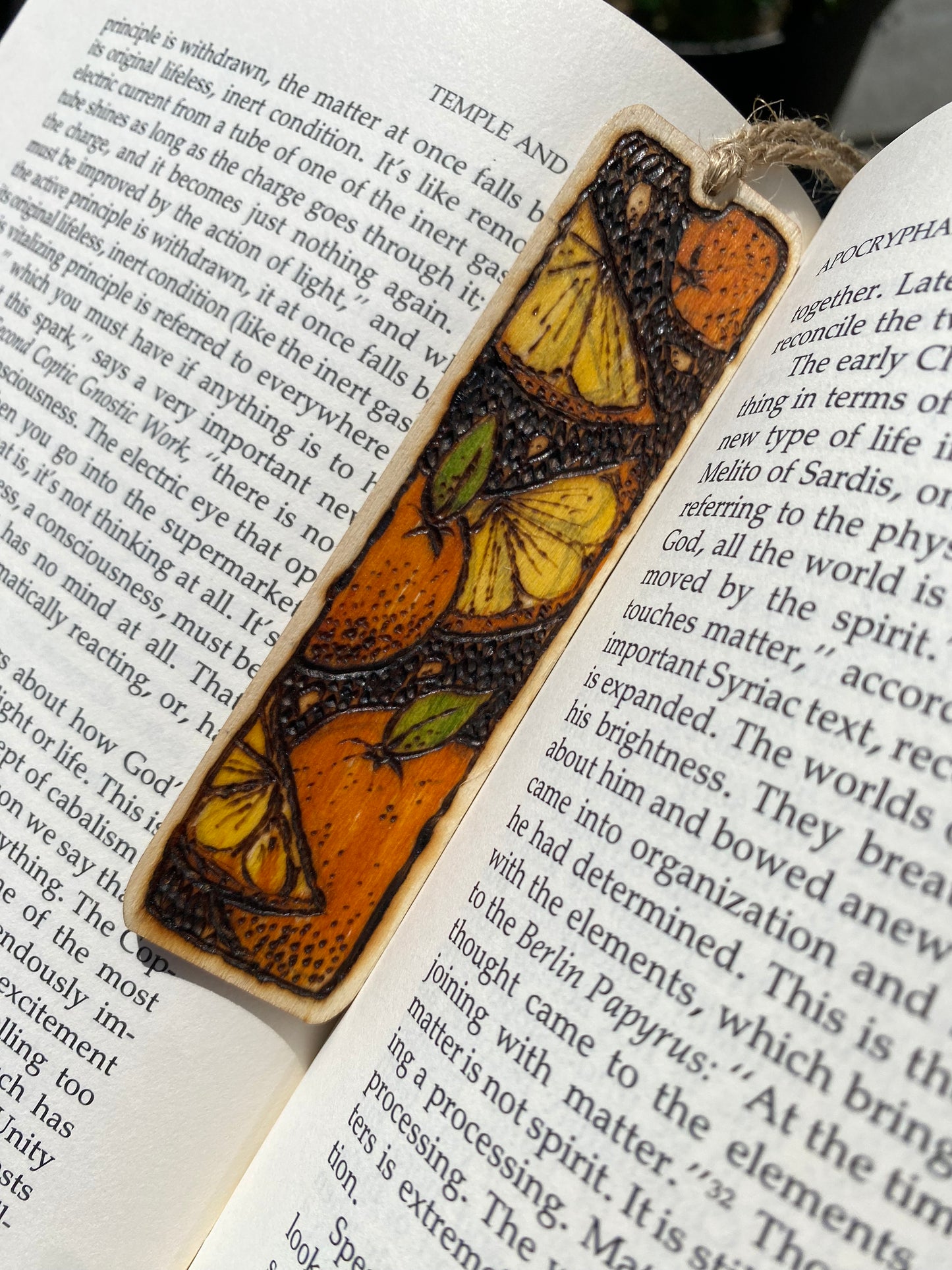 Wooden Bookmark, Citrus designs