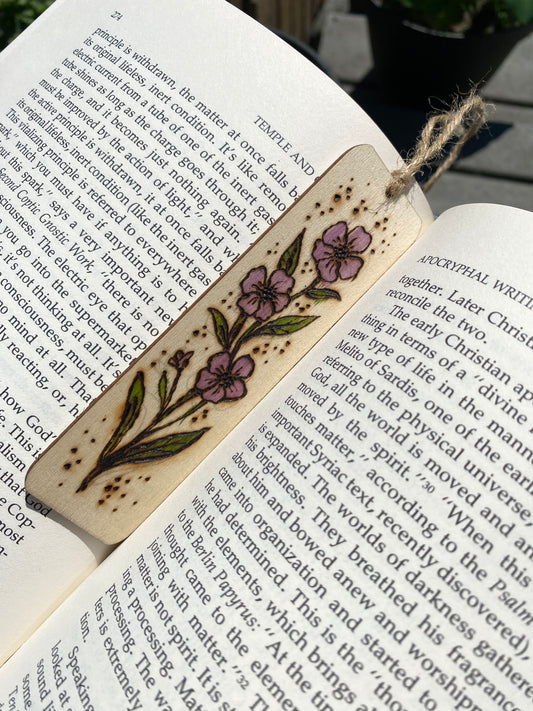 Wooden Bookmark - Flower Design