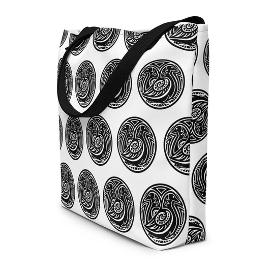 Thought and Memory - All-Over Print Large Tote Bag