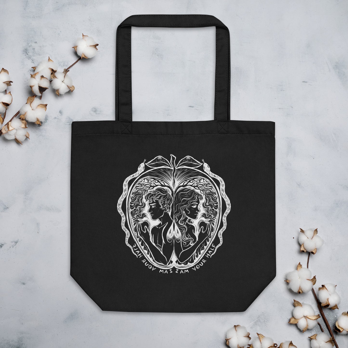 "I Am Your Half " - Eco Tote Bag - Black