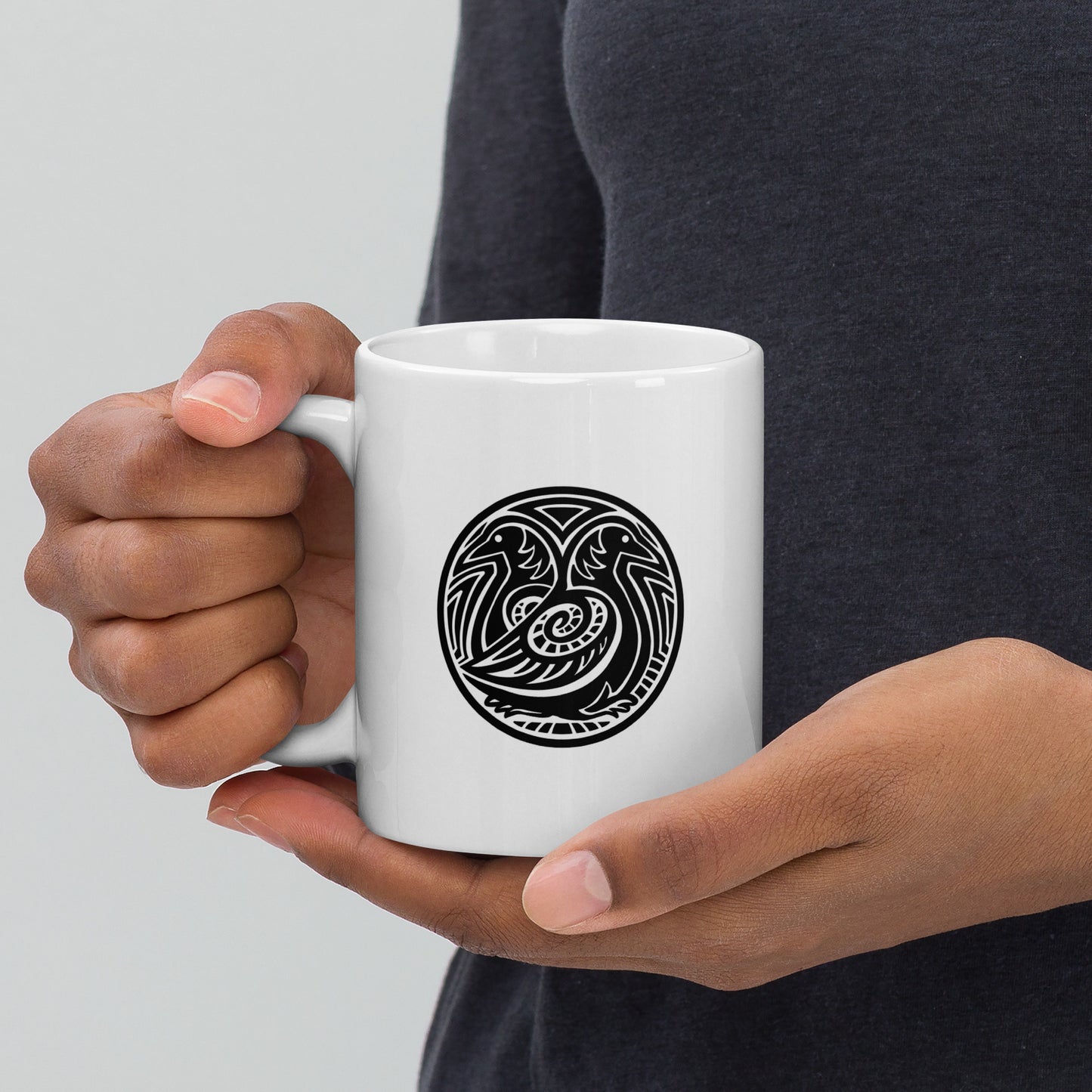 Thought and Memory - White glossy mug